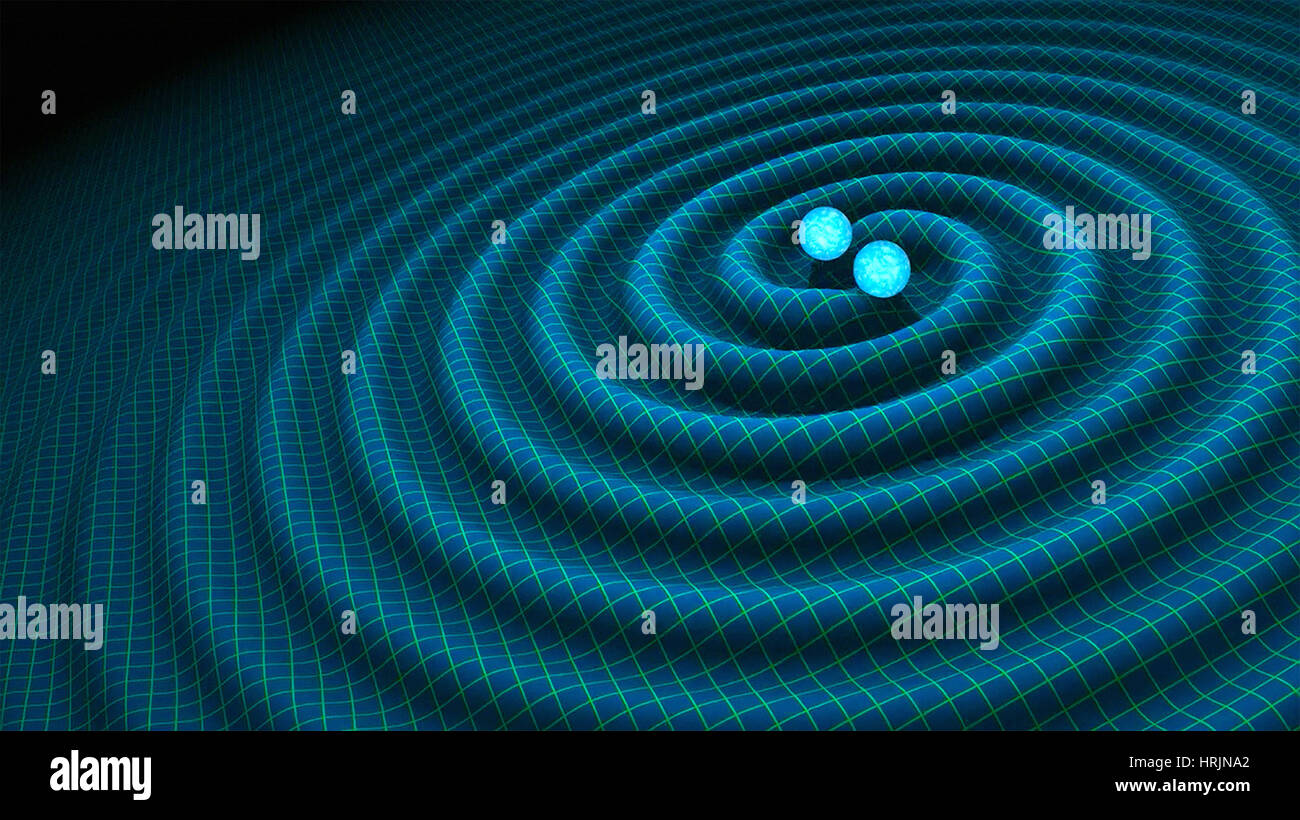 Le onde gravitazionali da binario Stelle di Neutroni Foto Stock