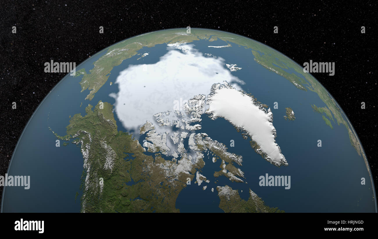 Arctic minimo di mare di ghiaccio, 1991 Foto Stock