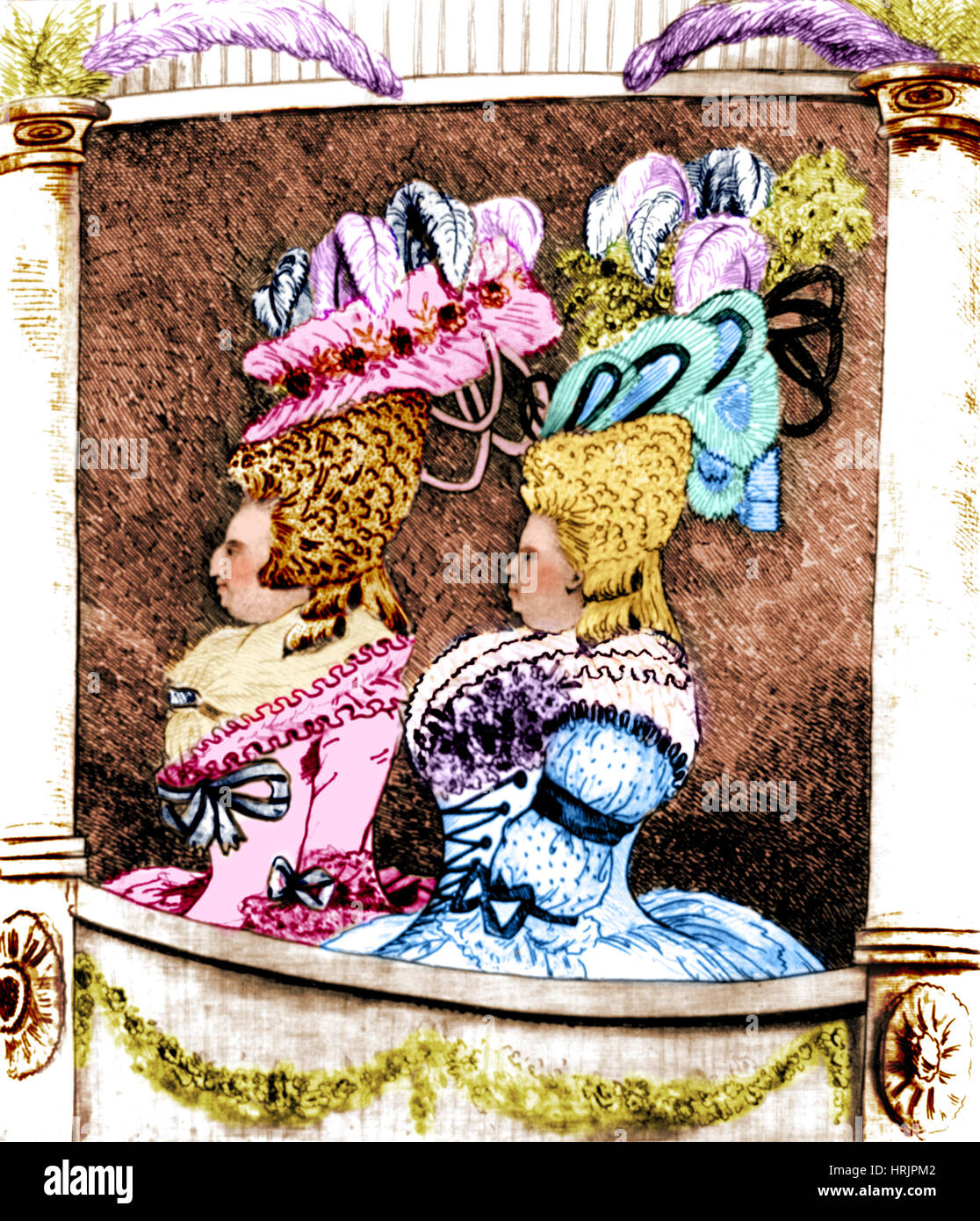 Elaborare acconciature, parrucche, 1784 Foto Stock