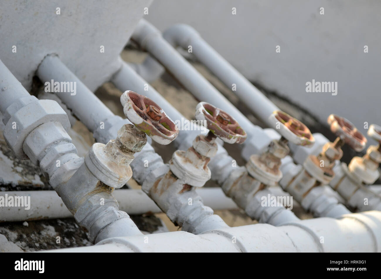 Acqua linea pip nella costruzione delle città Foto Stock