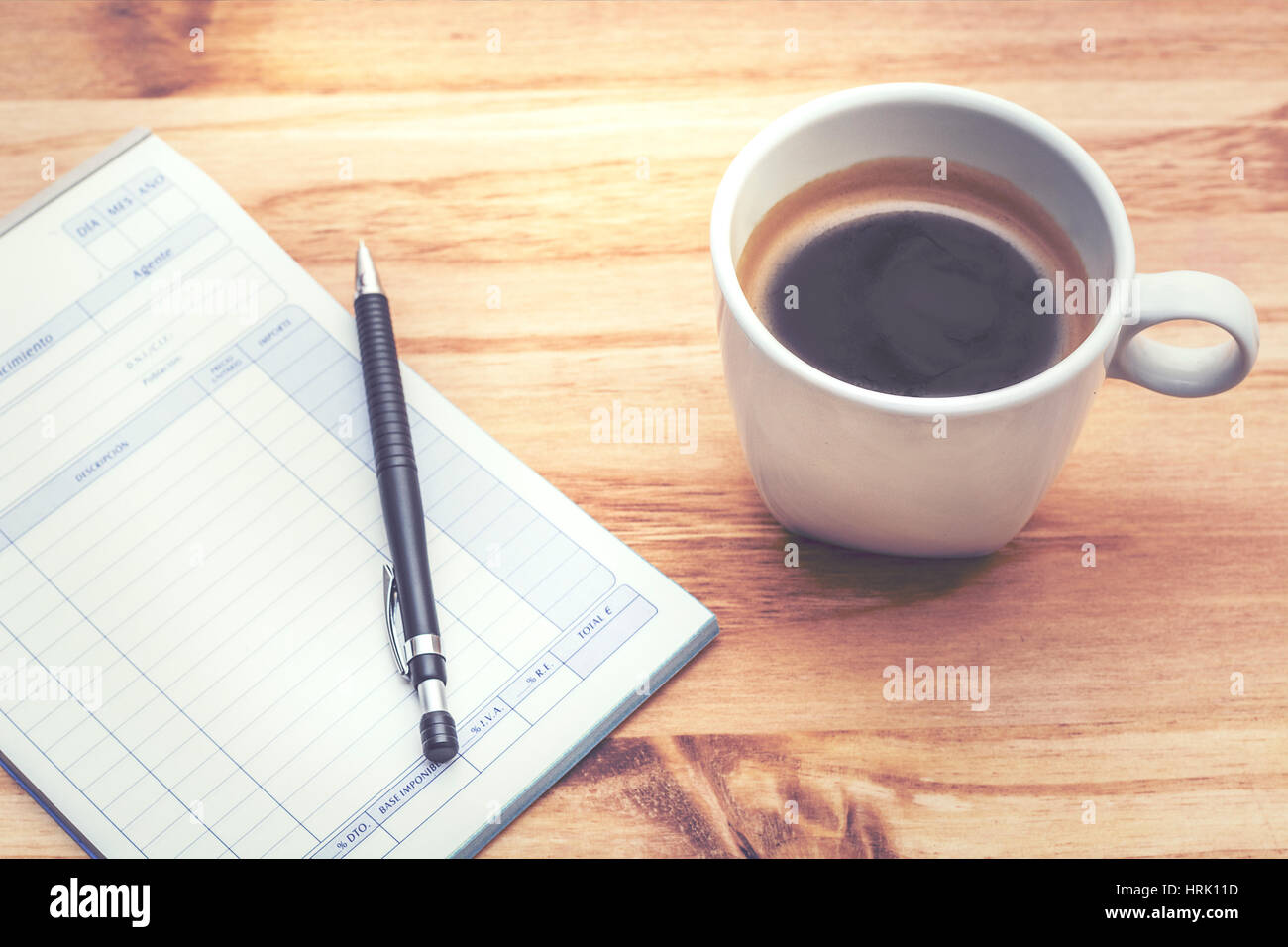 Tazza di caffè con i notebook Foto Stock