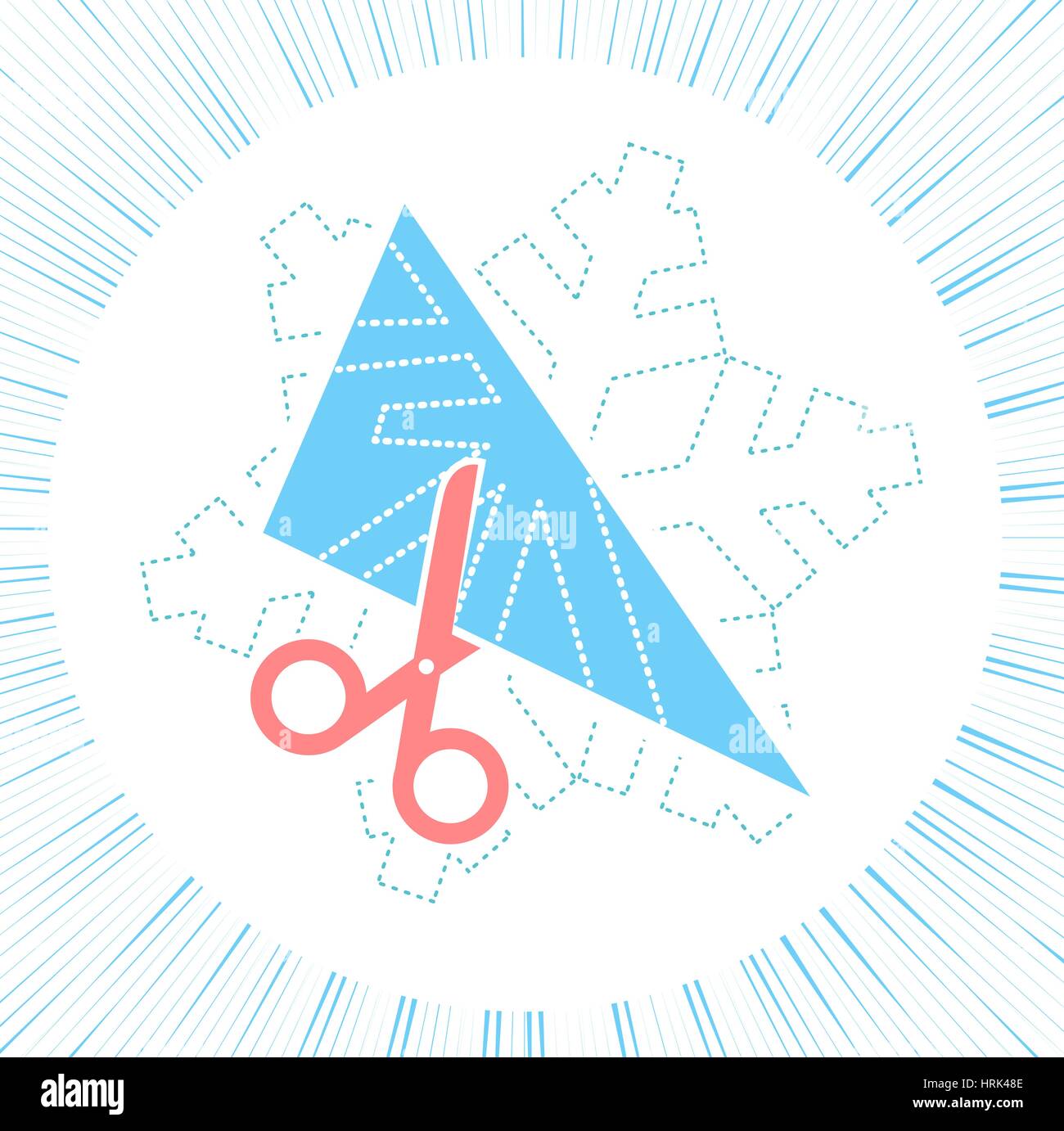 Illustrazione di una realizzazione di una confezione regalo. Arti e mestieri disegnati a mano le forniture, gli strumenti, gli elementi di design, isolato su sfondo bianco Illustrazione Vettoriale