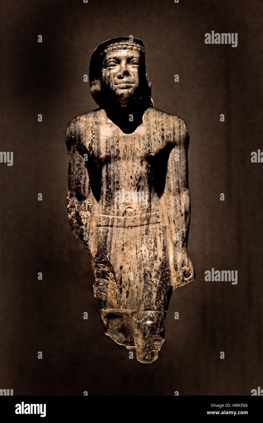 Cavalletto di un dignitario Neferirkare'I.Memphis (Egitto / Basso Egitto) pietra 38,5 x 15,5 x 14 cm Foto Stock