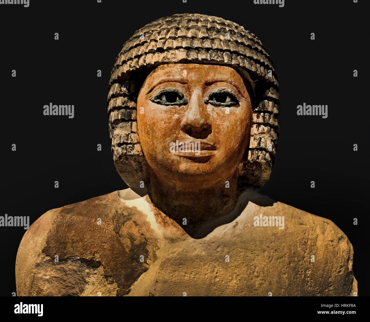 Occhi di uomo con inserti in Egitto Antico Regno 2450-2400 BC Saqqara calcare dipinto, quinto dynasty Foto Stock