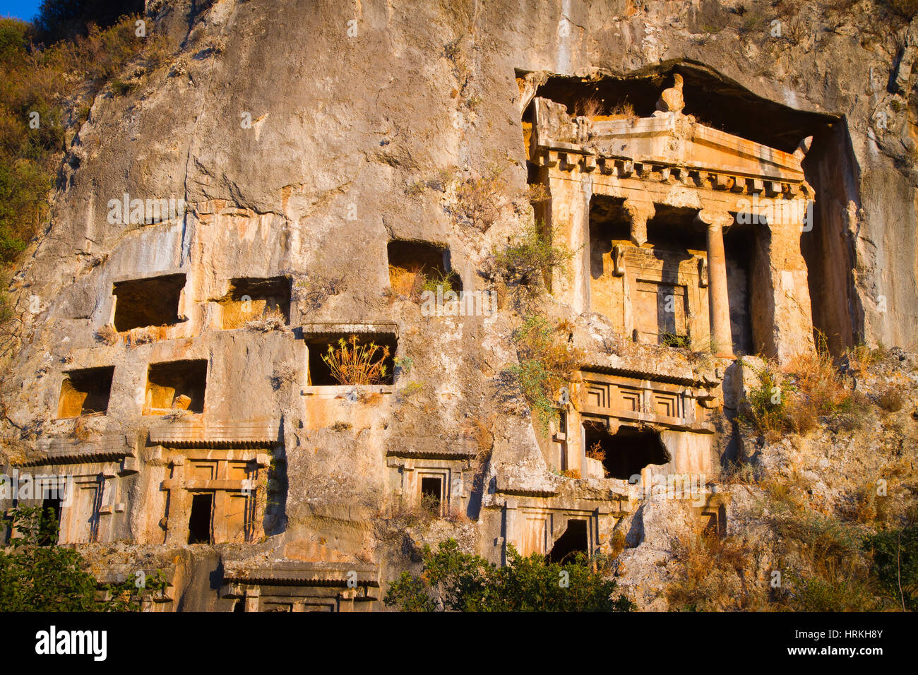 Tomba di Amyntas. Fethiye. Provincia di Mugla, costa Egea, Turchia. Foto Stock