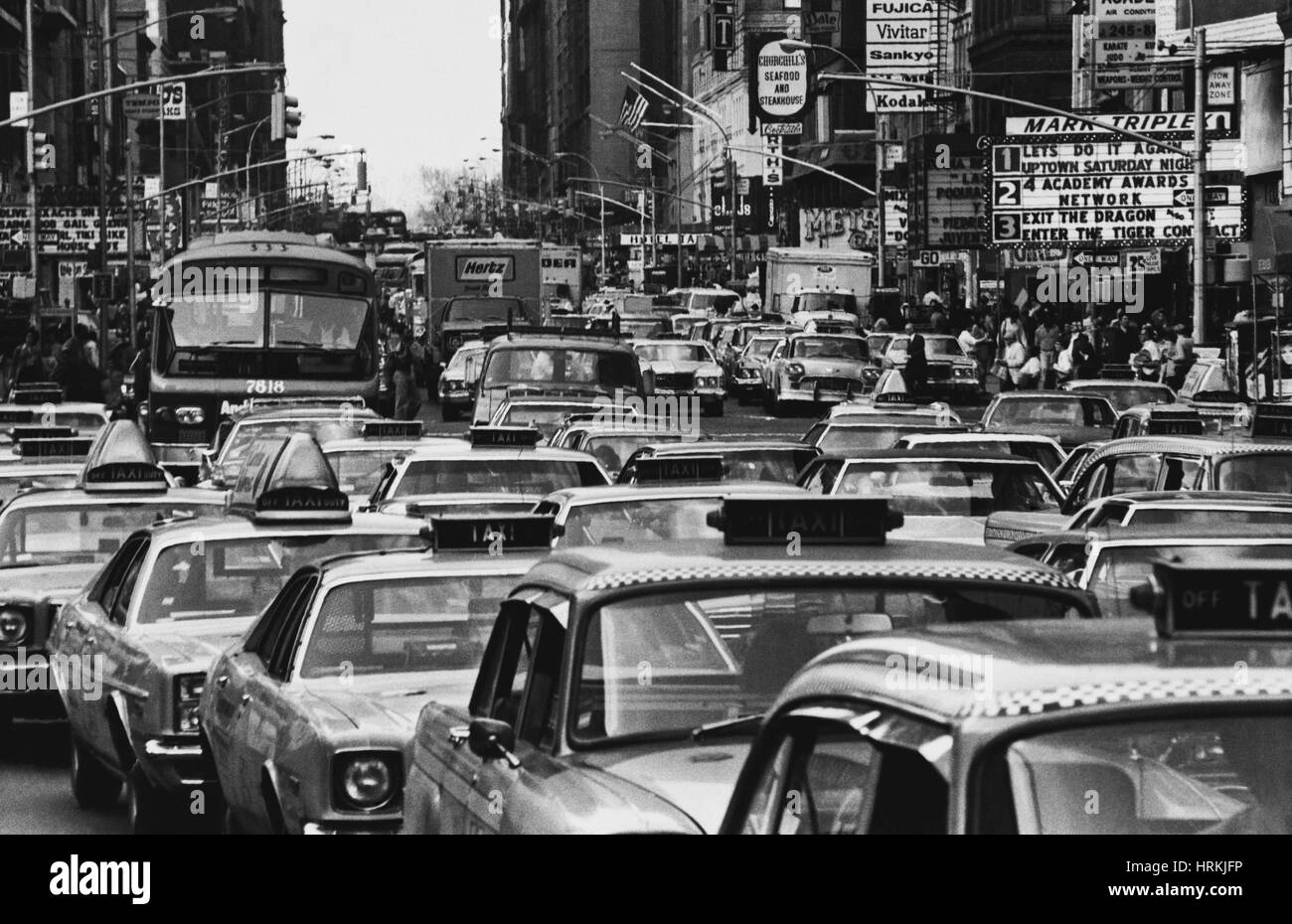 Rush Hour, Times Square NYC, 1976 Foto Stock