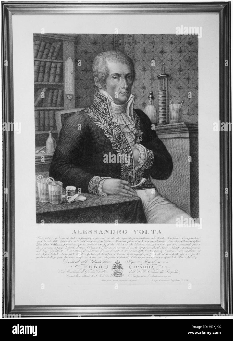 Alessandro Volta fisico italiano Foto Stock