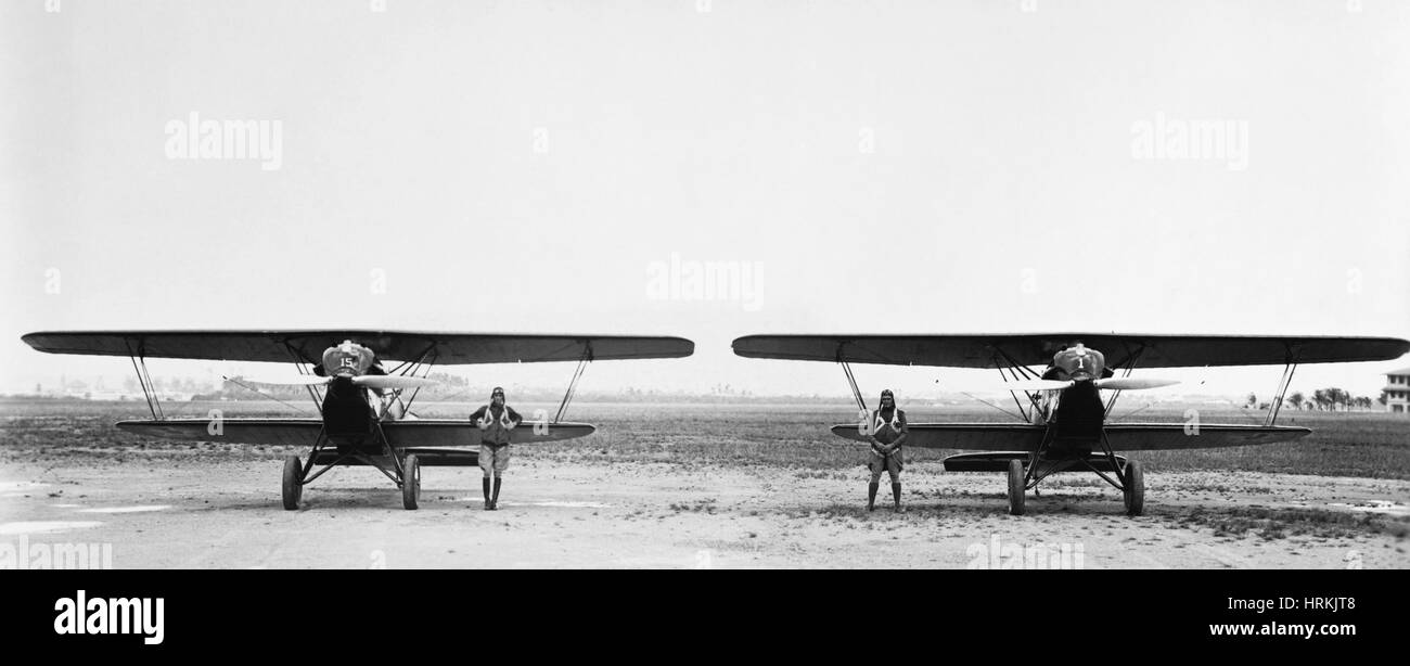 Anni venti piloti di caccia Foto Stock