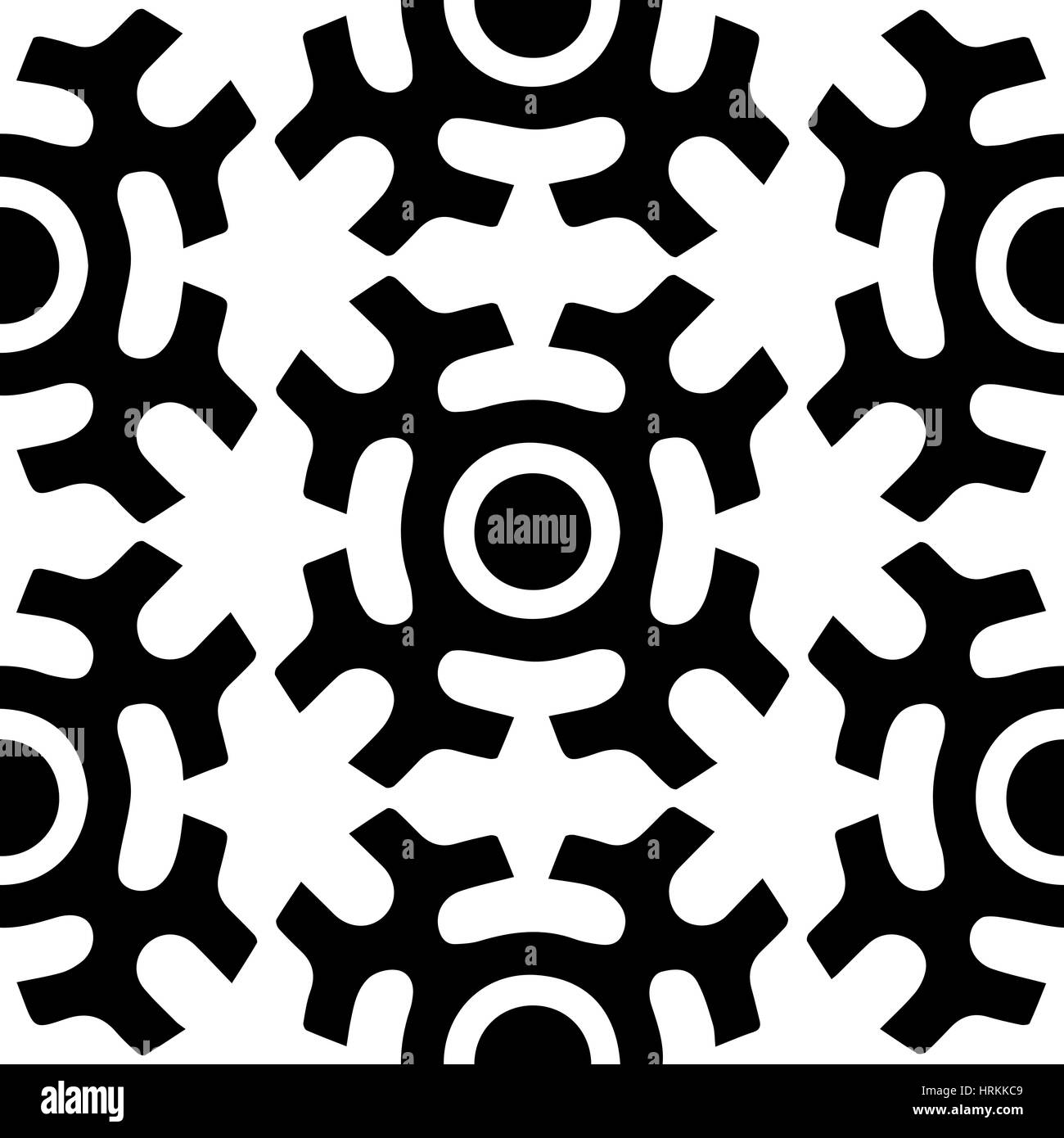 Tribal seamless pattern. Siberian folk stampa geometrica con simbolo solare del popolo mansi, in bianco e nero. Disegnato a mano ornamento etnico. Illustrazione Vettoriale