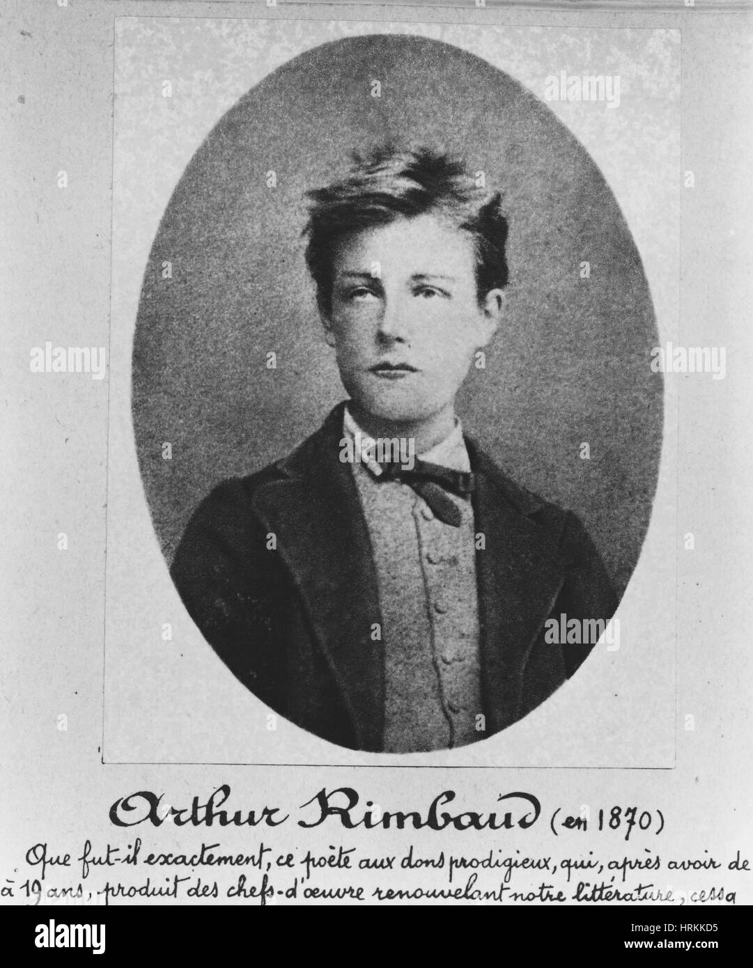 Giovane Arthur Rimbaud, 1870 Foto Stock