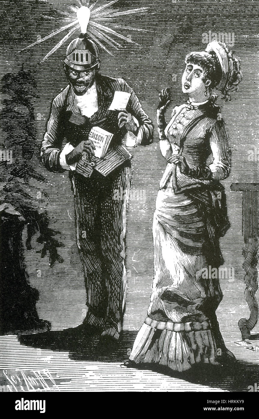 Edison pubblicità elettrica, 1884 Foto Stock
