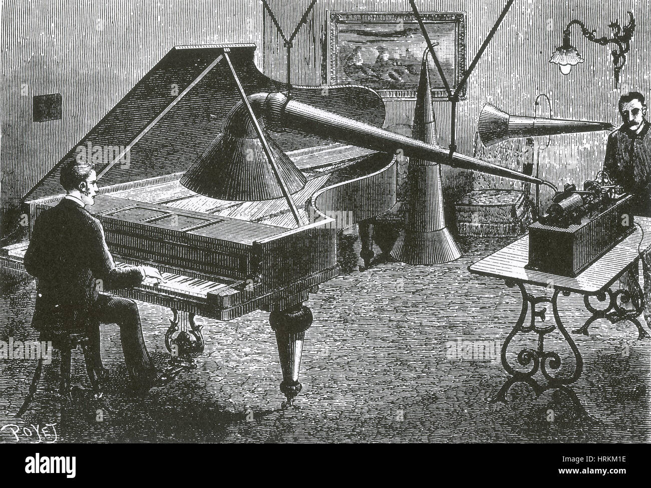 Pianoforte registrato dal fonografo, 1889 Foto Stock