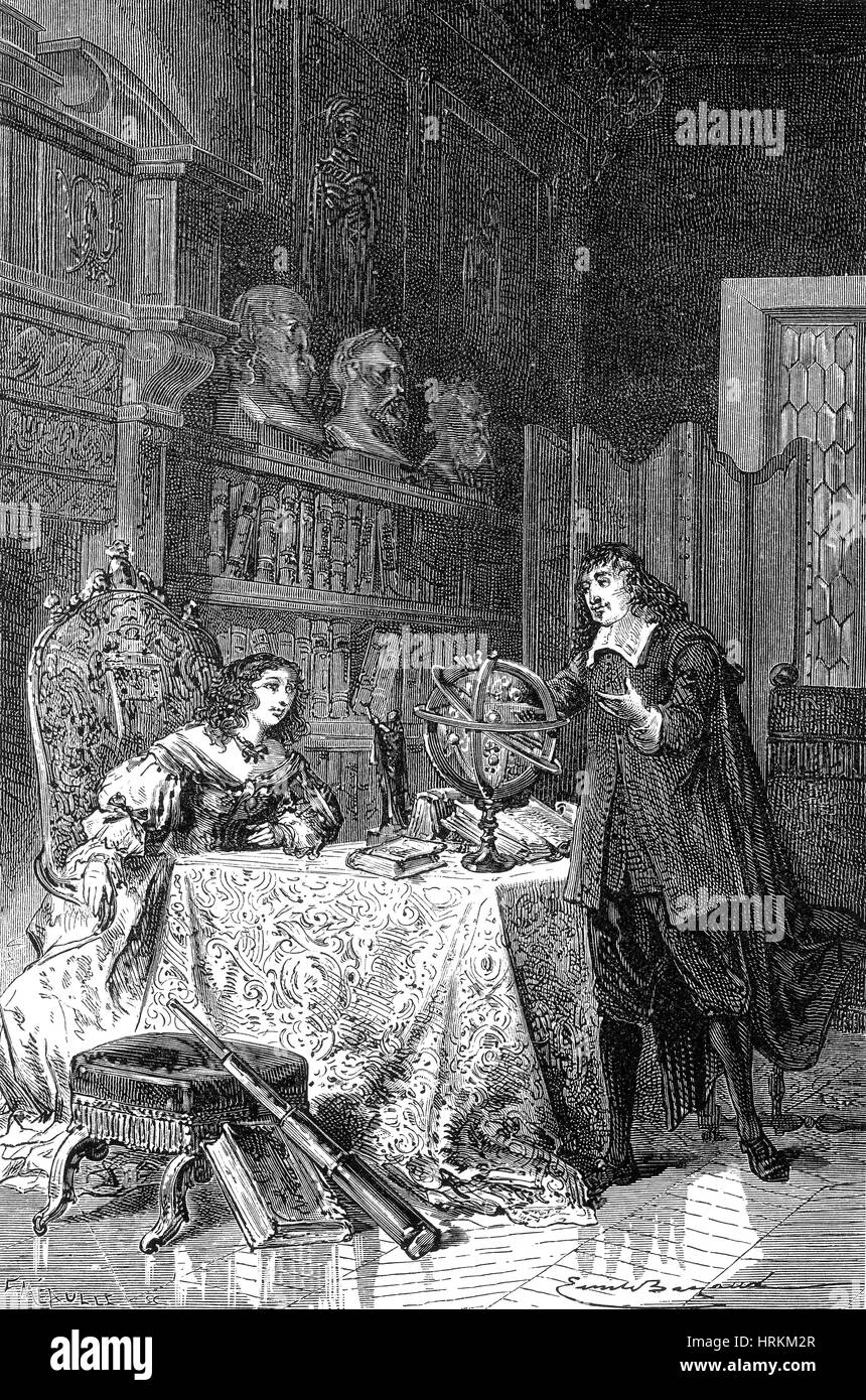 Descartes insegnamento regina Christina, 1649 Foto Stock