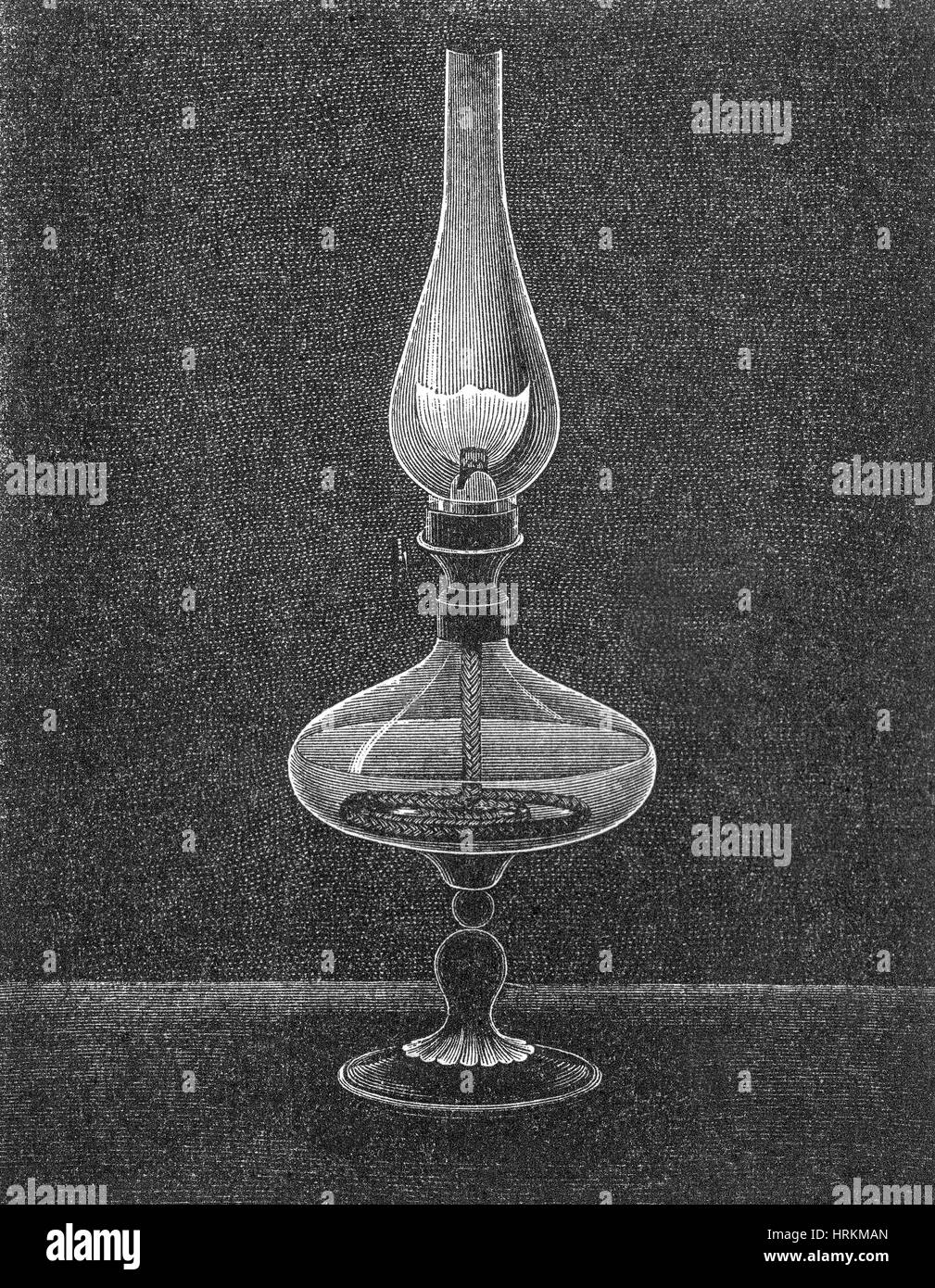 Lampada ad olio del XIX secolo Foto Stock