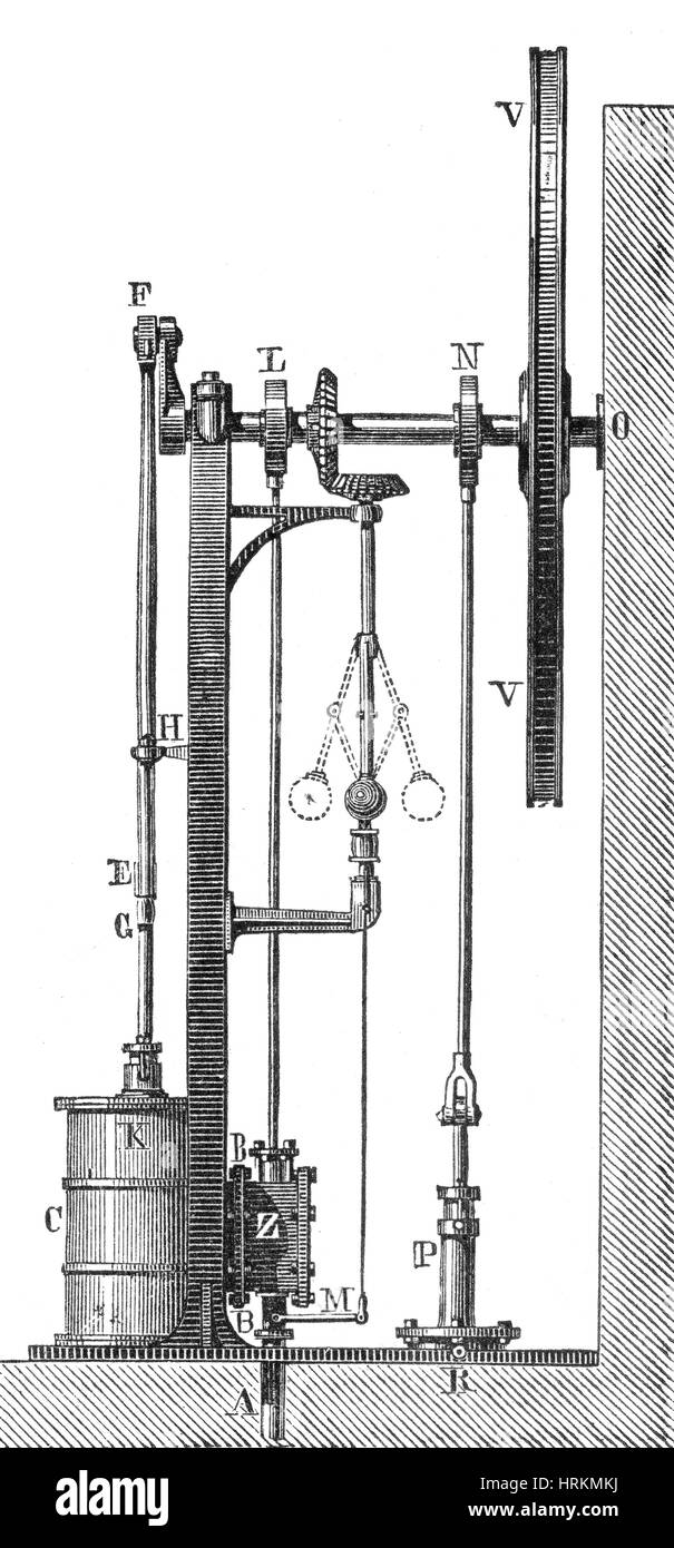 Vapore verticale motore, del XIX secolo Foto Stock