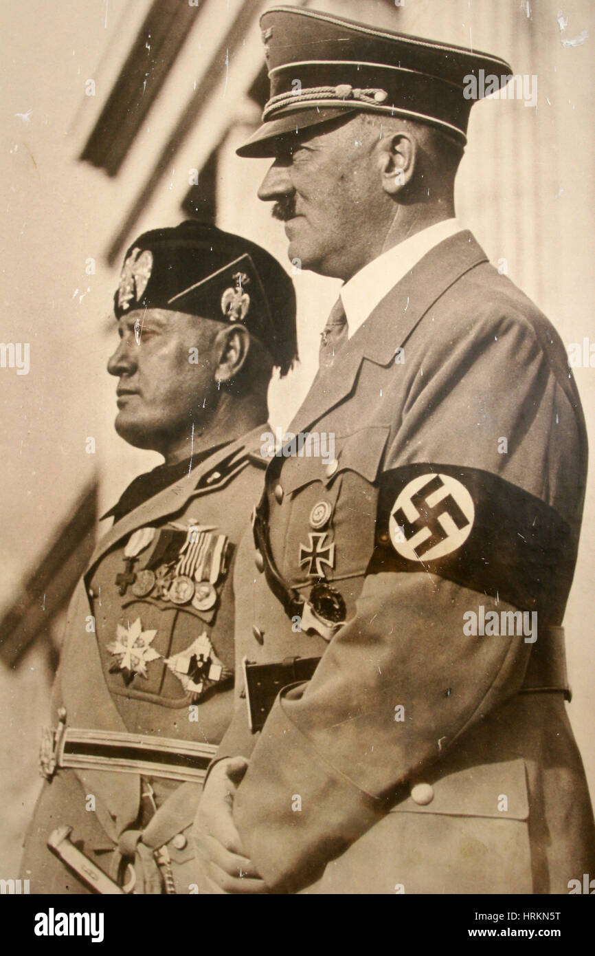 Hitler e Mussolini Foto Stock