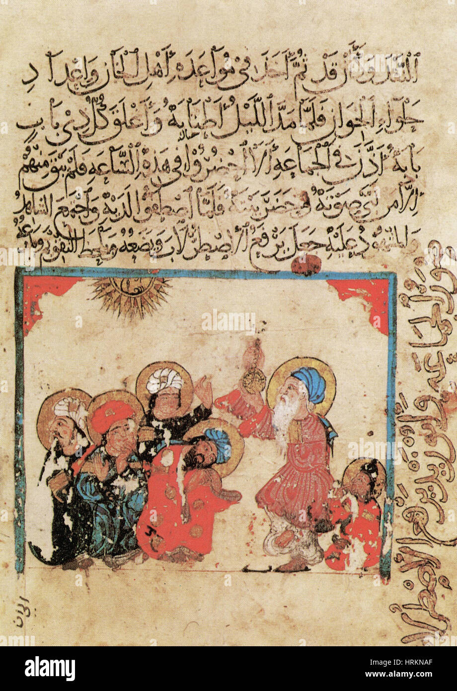 Astrolabio arabo e gli astronomi Foto Stock