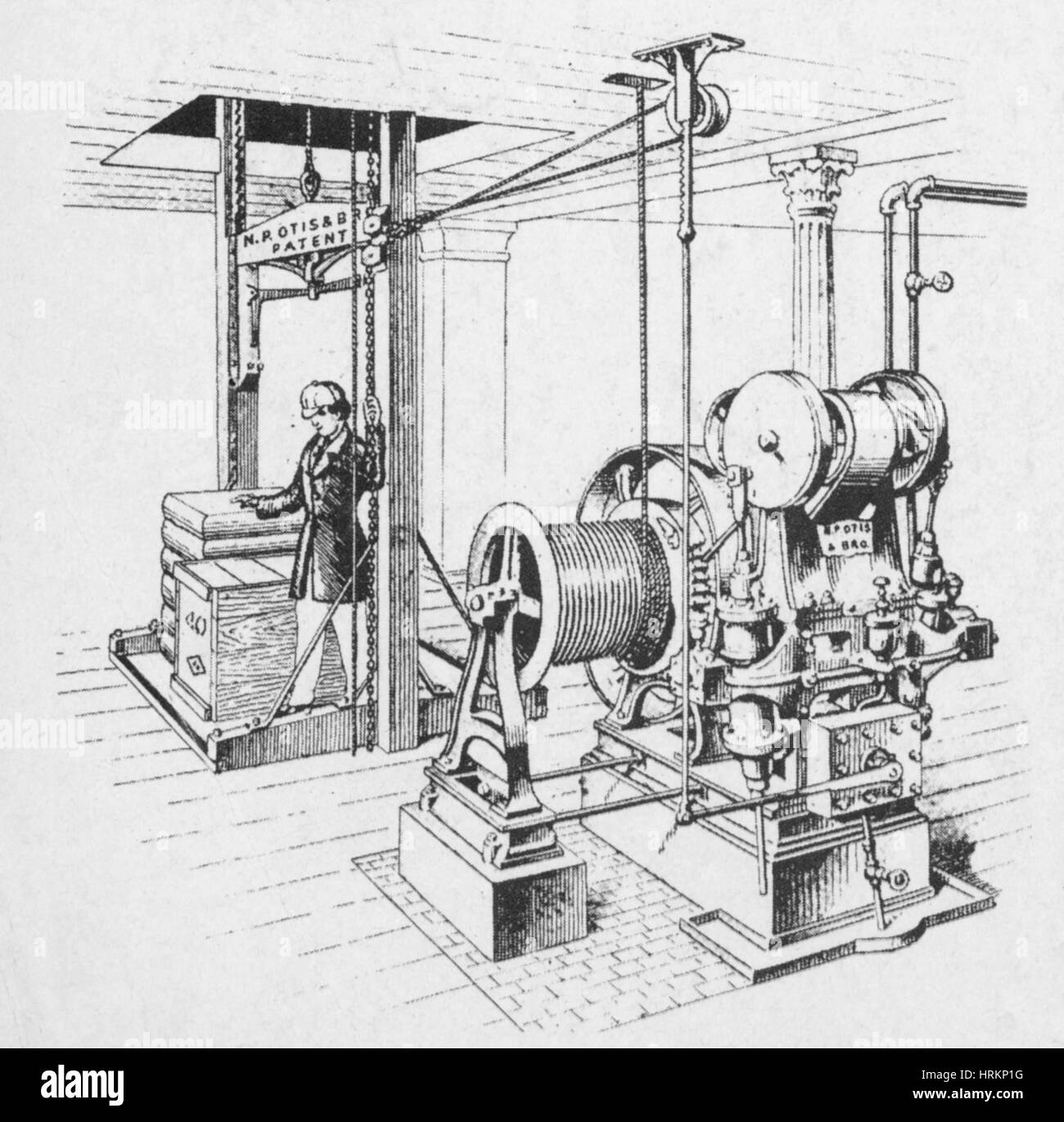 Doppio oscillante motore a vapore del XIX secolo Foto Stock