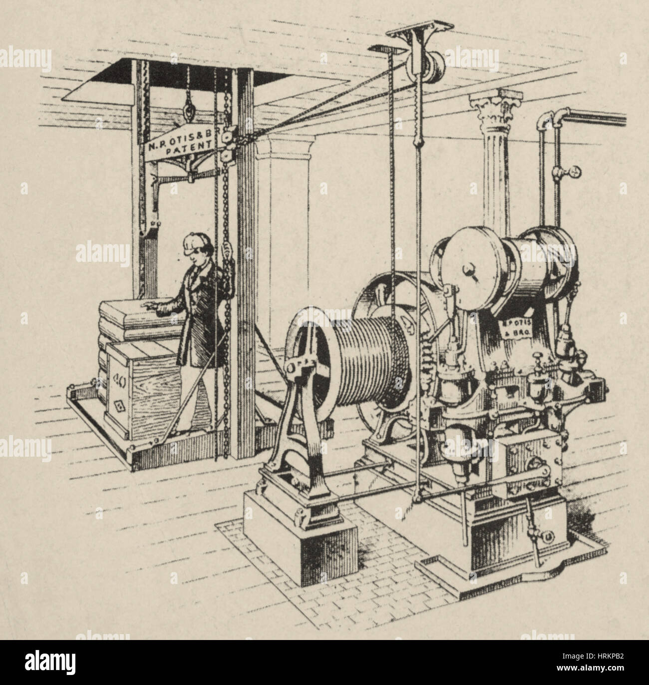 Doppio oscillante motore a vapore del XIX secolo Foto Stock