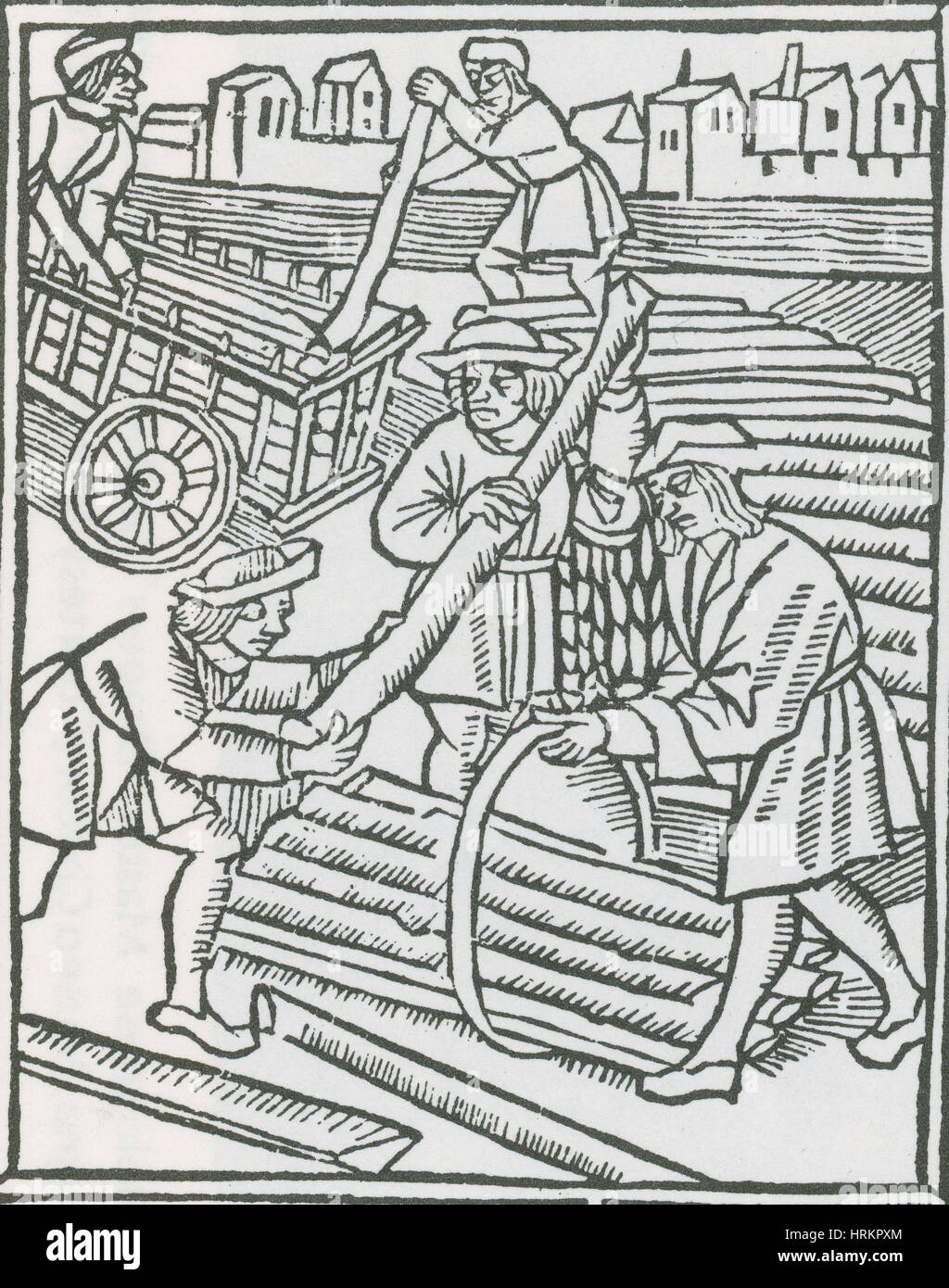 I trasportatori di legname, commercianti medievali Foto Stock