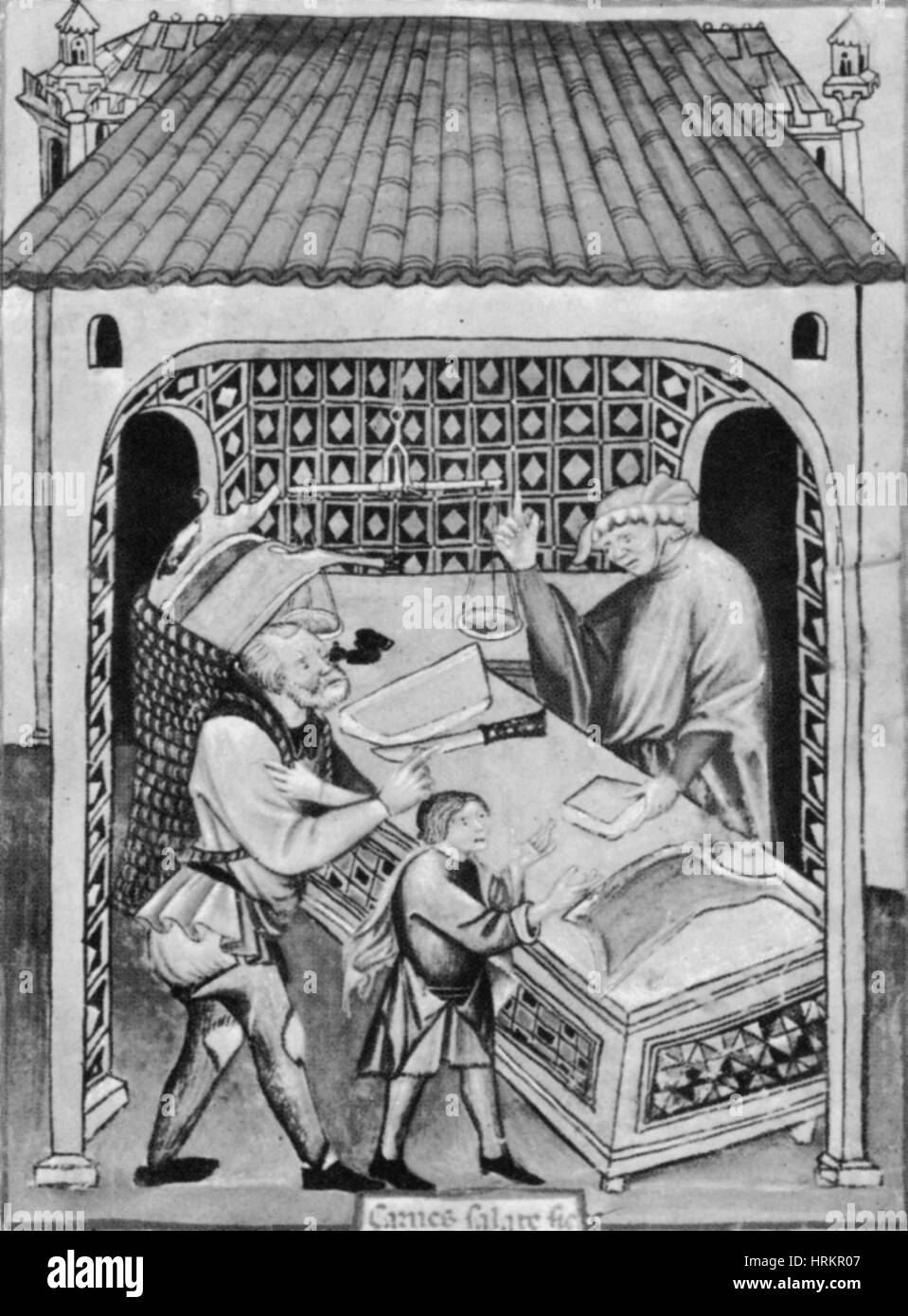 Macellaio, Medievale Tradesman Foto Stock