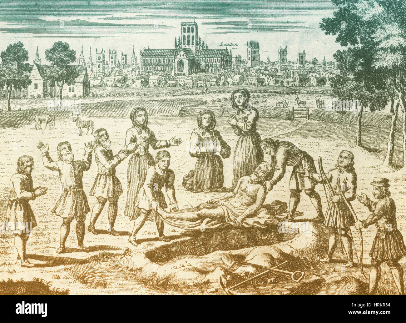 Grande Peste di Londra 1665 Foto Stock