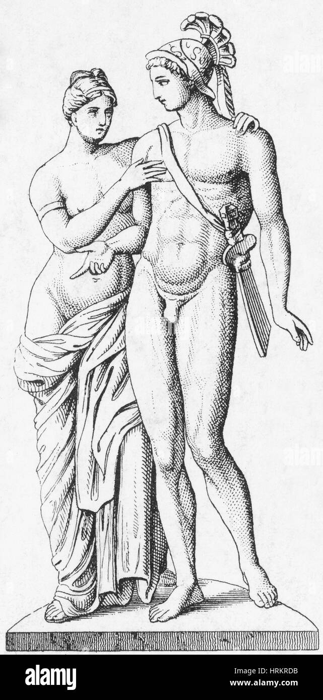 Afrodite e Ares, greco atleti olimpionici Foto Stock