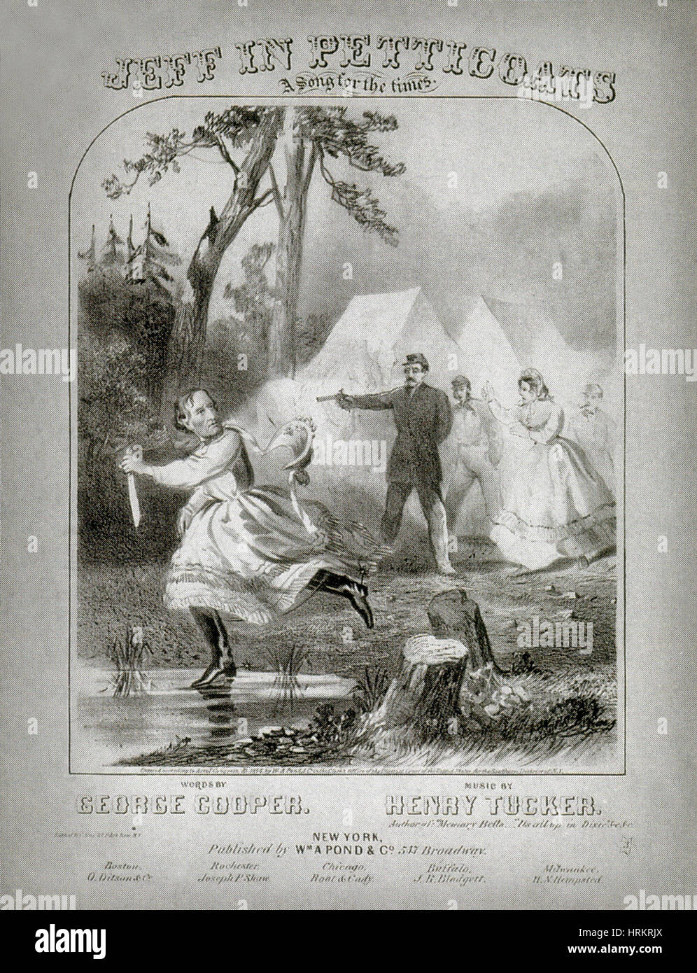 La cattura di Jefferson Davis, 1865 Foto Stock