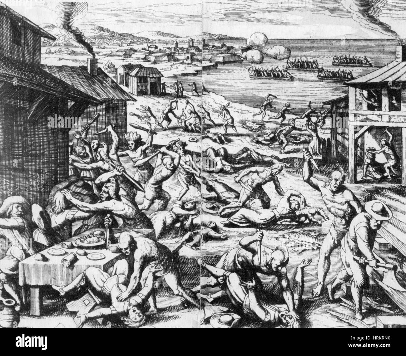 Jamestown massacro, 1622 Foto Stock