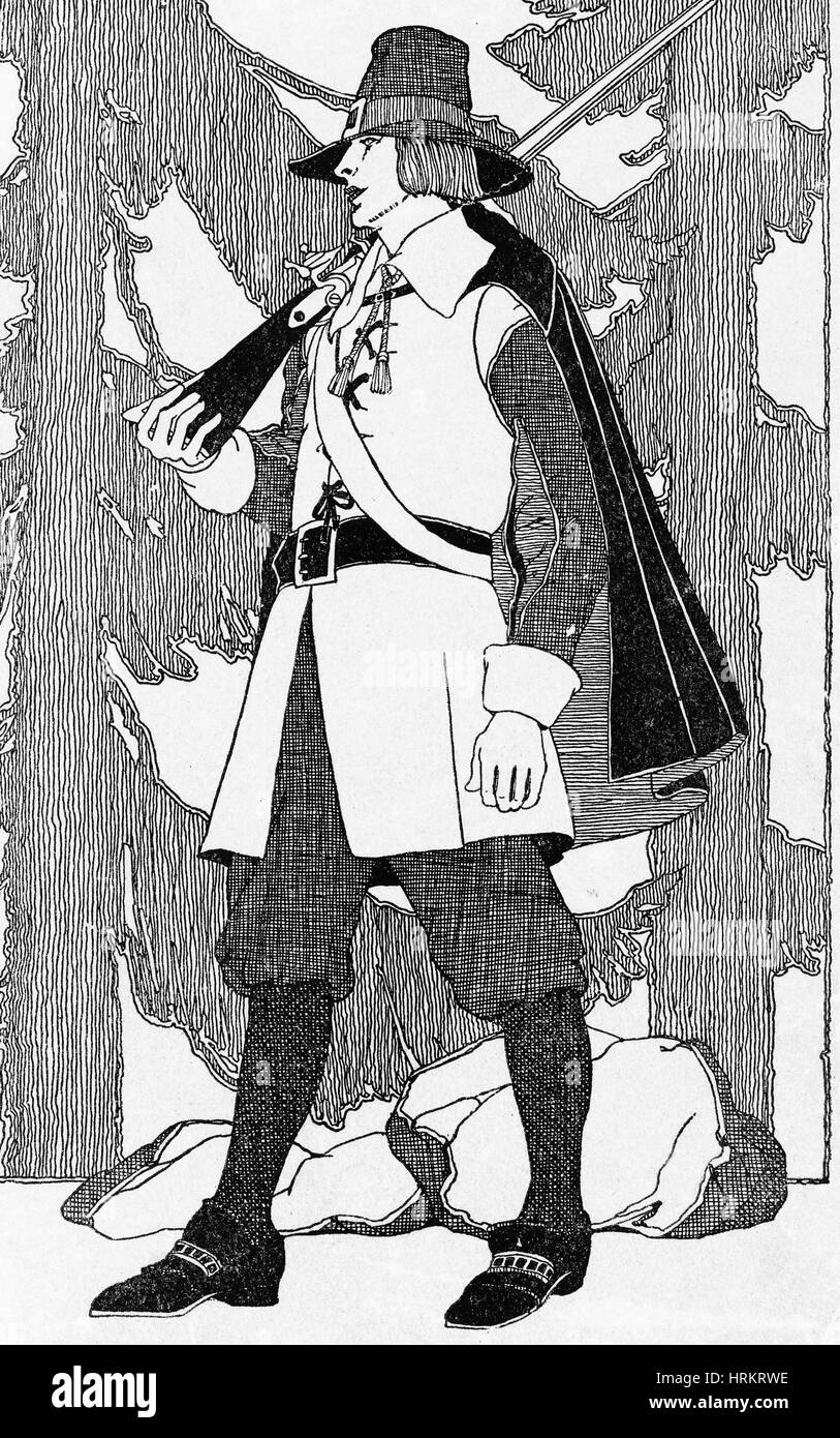 Puritan abbigliamento, 1620 Foto Stock