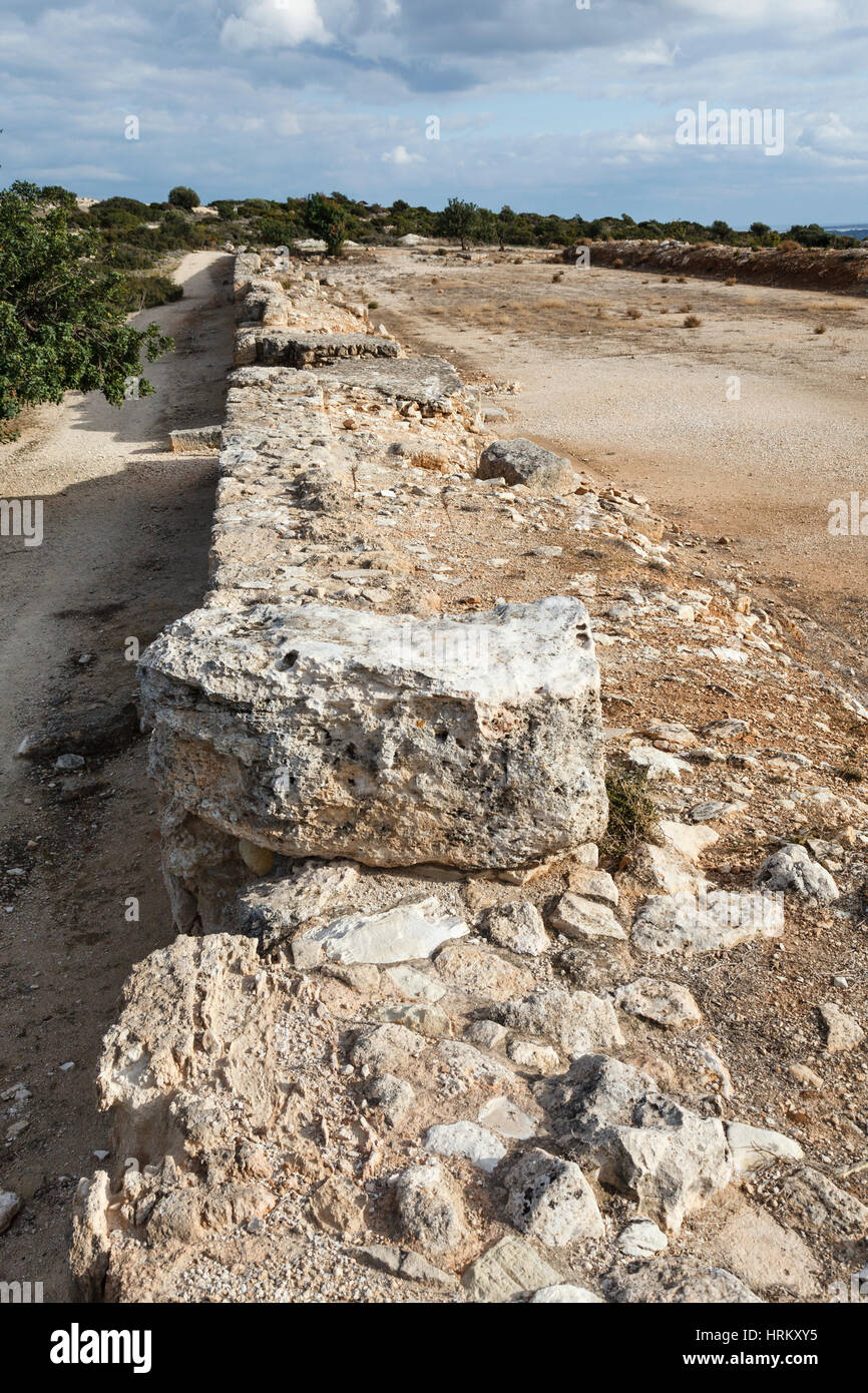 Lo stadio - i resti di un ippodromo romano, Kourion, Cipro Foto Stock