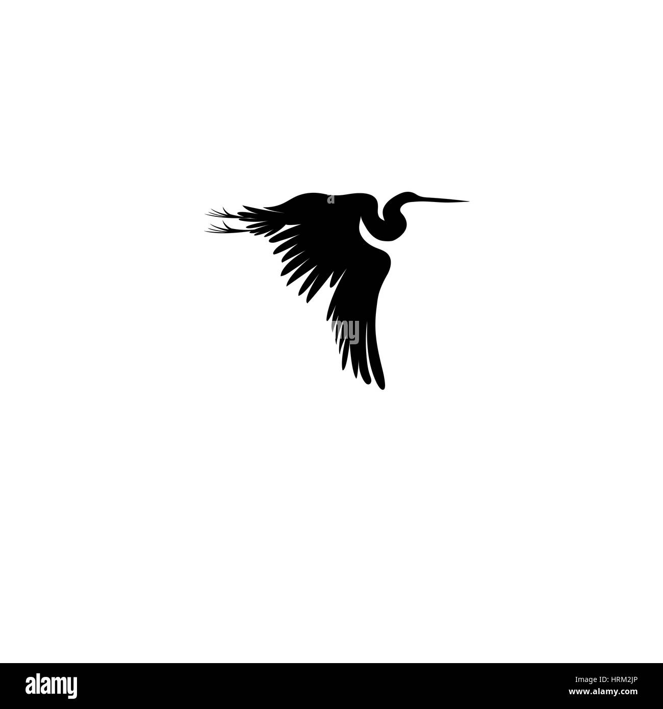 Segno grafico di un flying heron Illustrazione Vettoriale