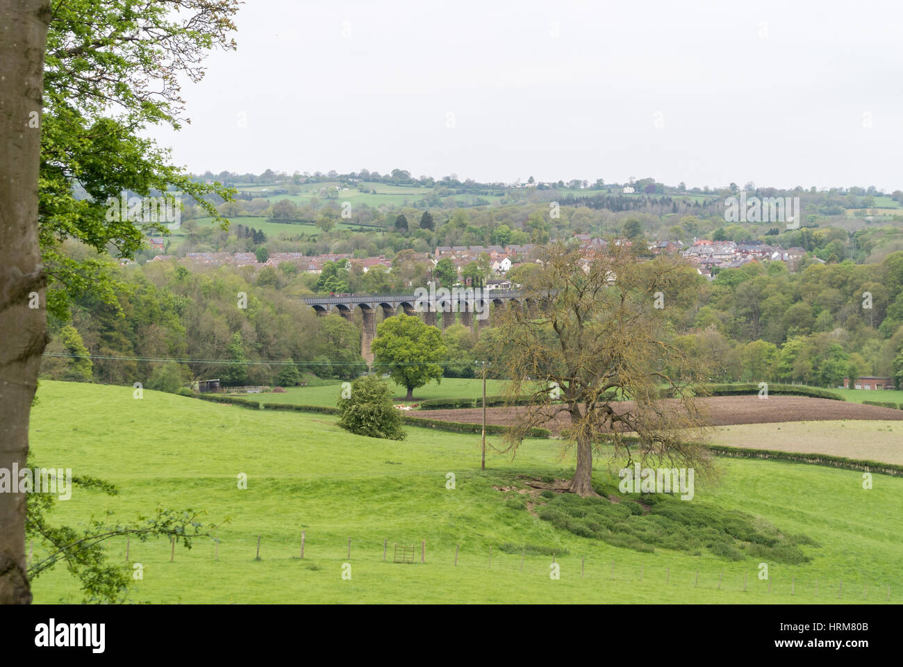 Acquedotto Pontcysyllte impostato nella campagna Gallese Foto Stock