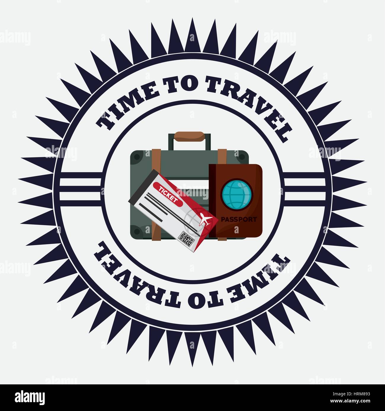 Il tempo di viaggio equipaggiamento timbro di vacanza Illustrazione Vettoriale