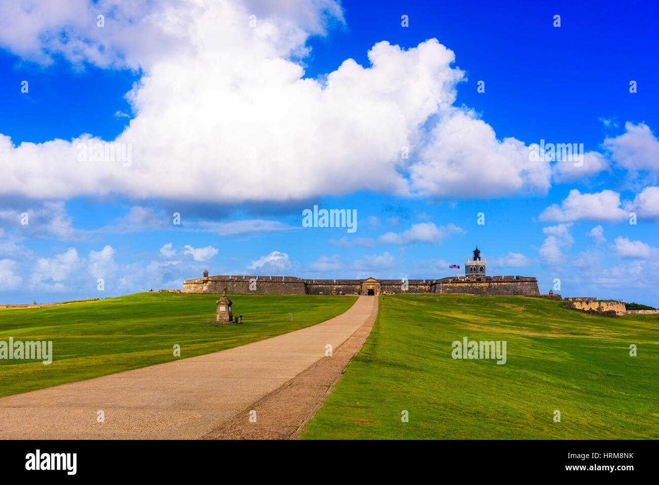 San Juan, Puerto Rico a la strada al Castillo San Felipe del Morro. Foto Stock