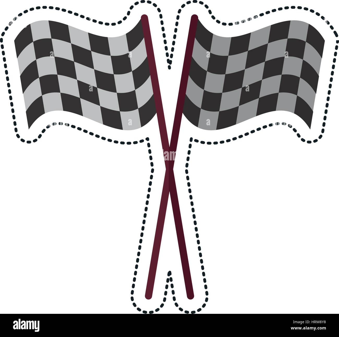 Cartoon attraversato start flag design racing Illustrazione Vettoriale