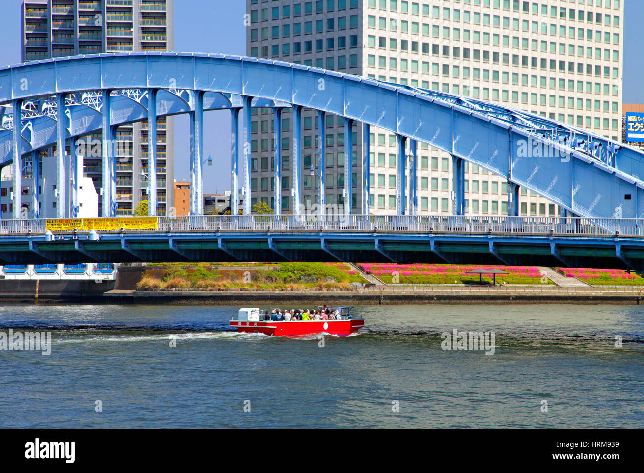 Sumida-gawa river e eitai-bashi bridge a Tokyo Giappone Foto Stock