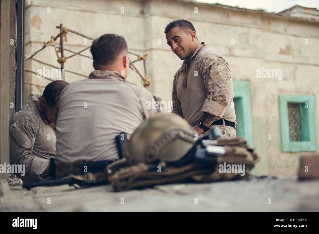 Stati Uniti Marines soldati di pattuglia. Foto Stock