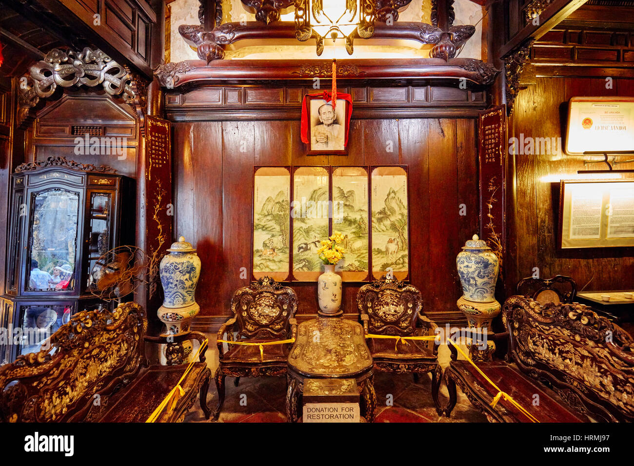 Interno della vecchia casa di Tan Ky. Antica città di Hoi An, Quang Nam Provincia, Vietnam. Foto Stock