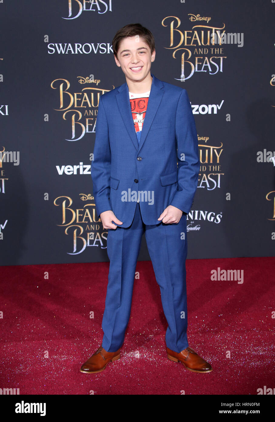 Hollywood, CA. 02Mar, 2017. Aser Angel, Alla premiere di Disney's 'La Bella e la Bestia' a El Capitan theater In California il 02 marzo 2017. Credito: Faye Sadou/media/punzone Alamy Live News Foto Stock