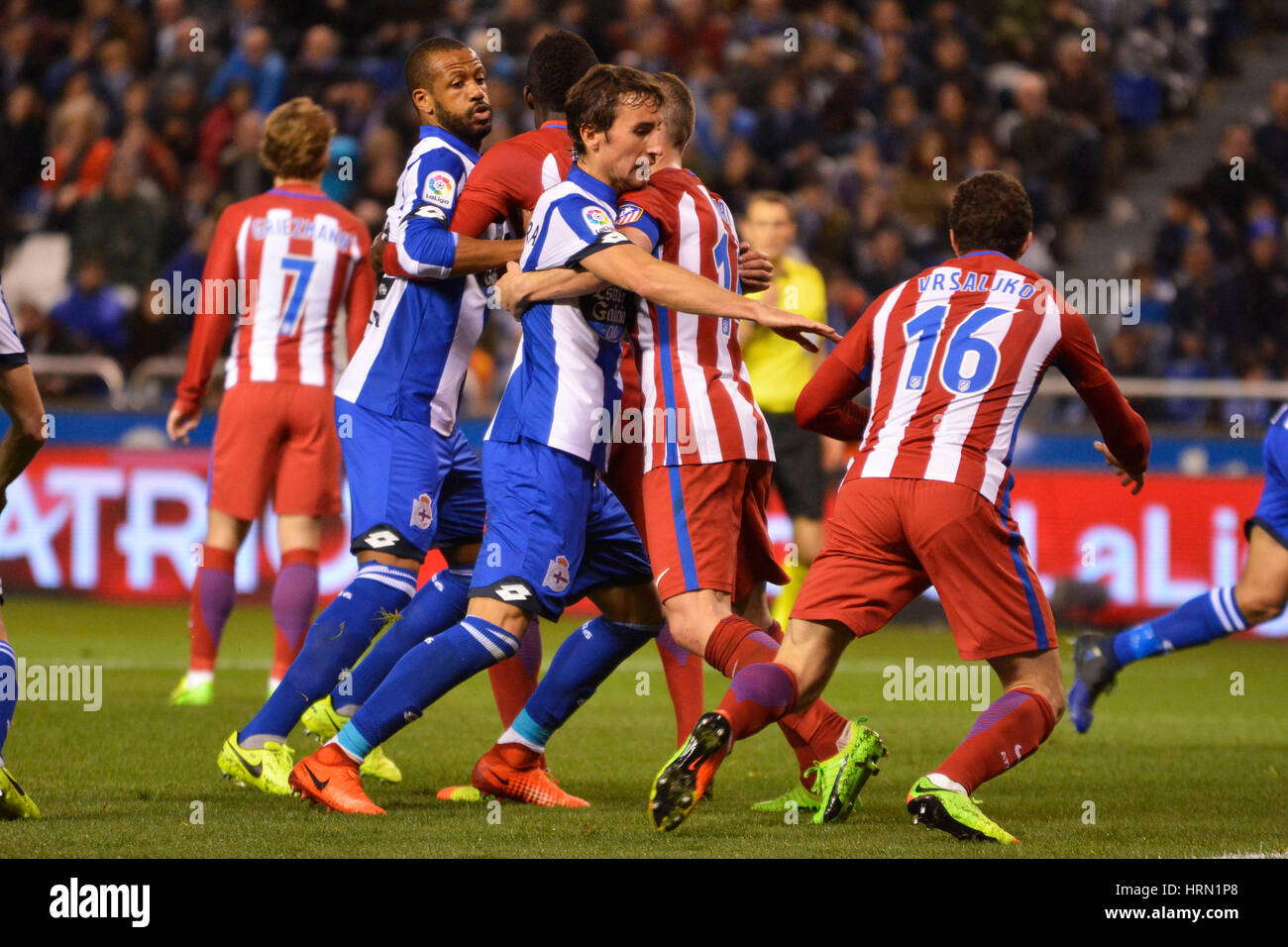 Stadio Riazor, La Coruna, Spagna. 2 marzo 2017. . La Liga Santander Giornata 25. Stadio Riazor, La Coruna, Spagna. Marzo 02, 2017. Credito: VWPics/Alamy Live News Foto Stock