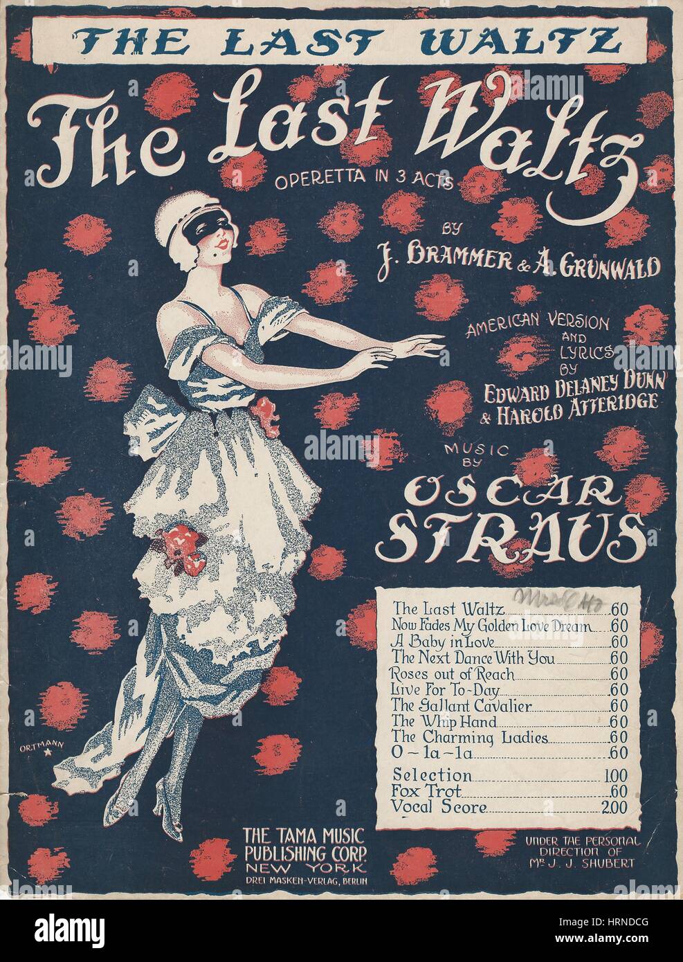 "L'ultimo Waltz" 1921 Foglio musicale coperchio di musica Foto Stock