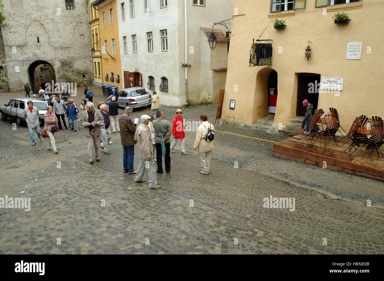 SIGHISOARA, Romania - 18 Maggio: La casa dove il re Vlad Tepes Dracula alias vive tra 1431-1435 è visitato ogni anno da migliaia di turisti. Su Foto Stock
