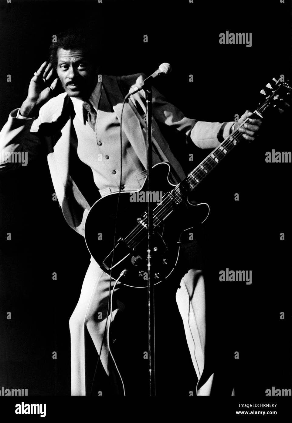 CHUCK BERRY american chitarrista e cantante in un concerto a Norrköping Svezia 1990.Lui è uno dei pionieri della Rock n Roll music Foto Stock