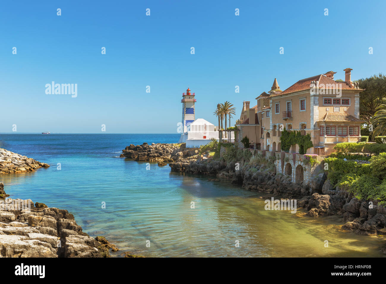 Santa Marta faro in Cascais, Portogallo Foto Stock