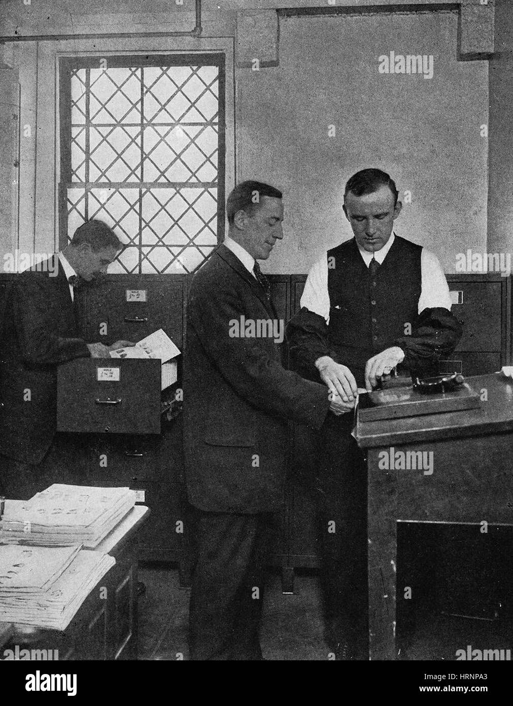 Il Finger Print istruttore, 1940 Foto Stock