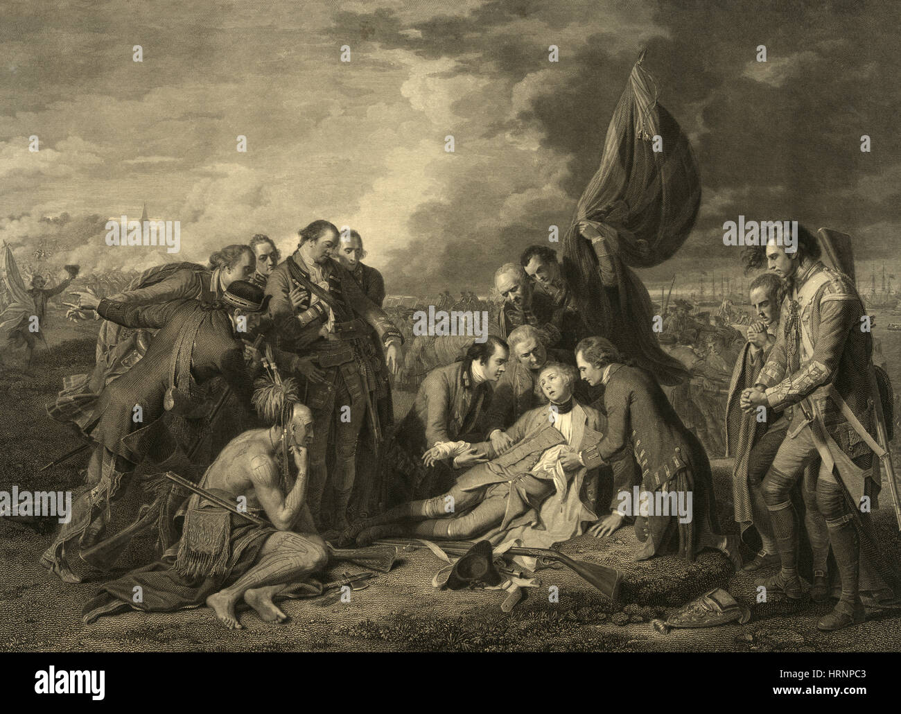 Il francese e la guerra di indiano, il generale Wolfe della morte, 1759 Foto Stock Il francese e la guerra di indiano, il generale Wolfe della morte, 1759 Foto Stock
