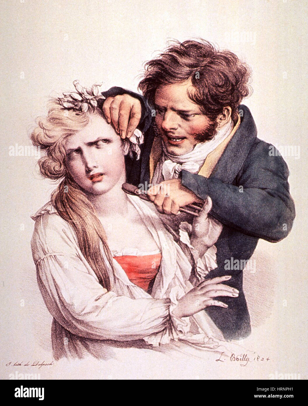 La cultura della bellezza, i capelli di curling, 1824 Foto Stock