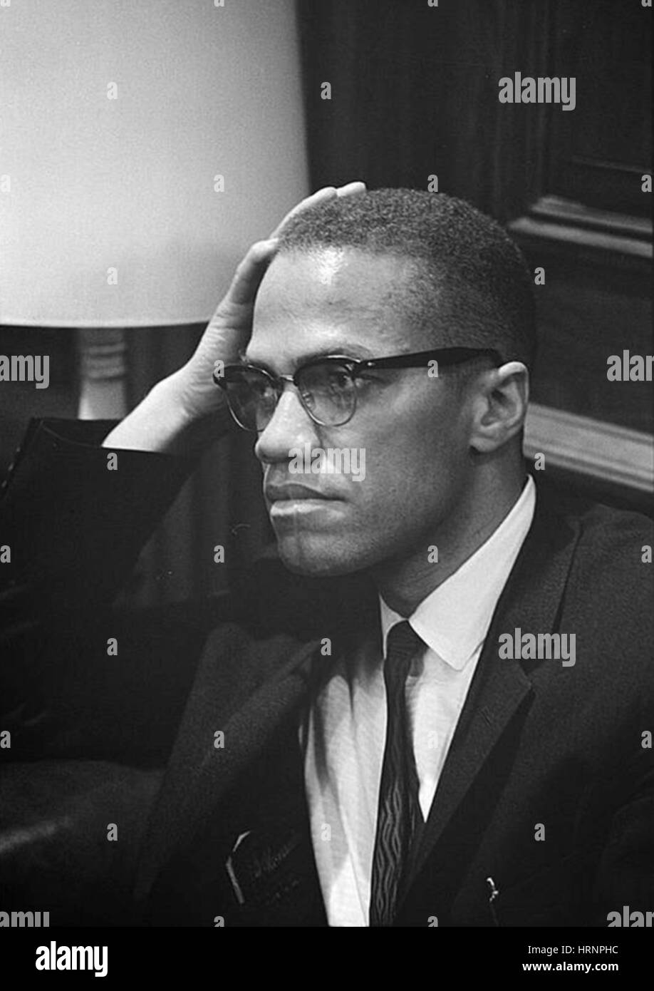 Malcolm X, American attivista per i Diritti Umani Foto Stock
