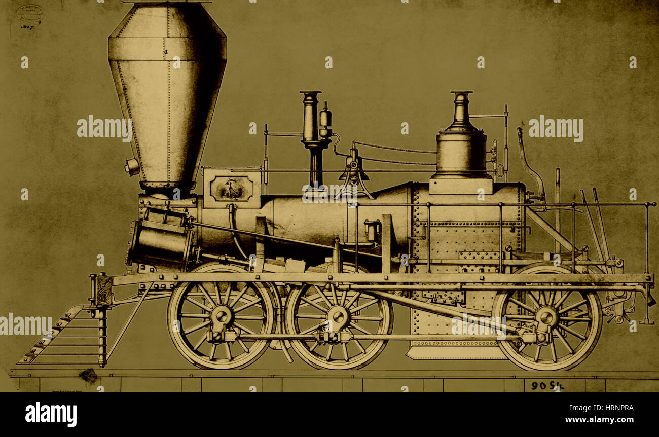 Baldwin locomotiva a vapore, 1842 Foto Stock